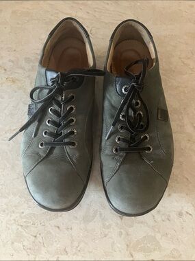 Hartjes XS Nubuck Casual Lace-Up Comfort Shoes in Olive Green - UK 5 / US 7.5-8